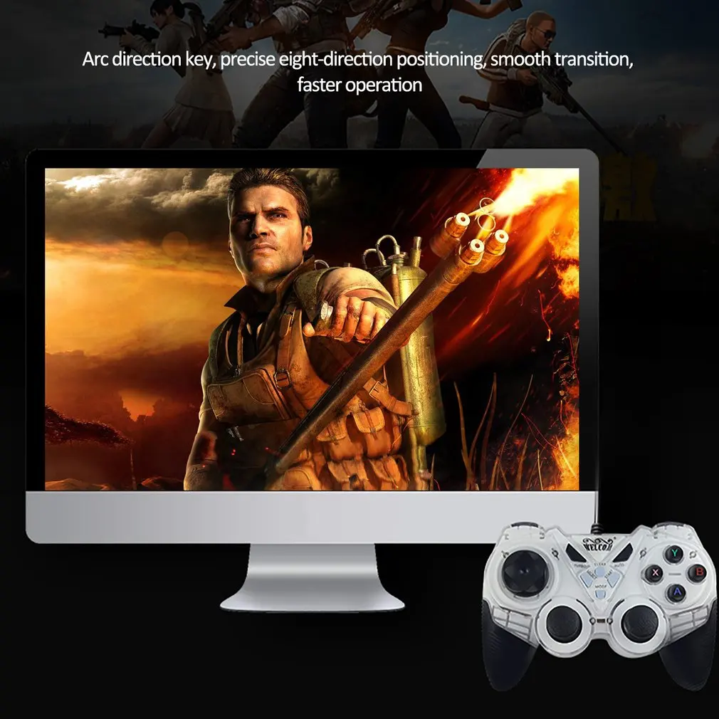 USB Wired Vibration Game Pad PC Controller Joystick Android Black Gamepad Joypad for Phone Computer Win/xp/ PS3 TV | Электроника