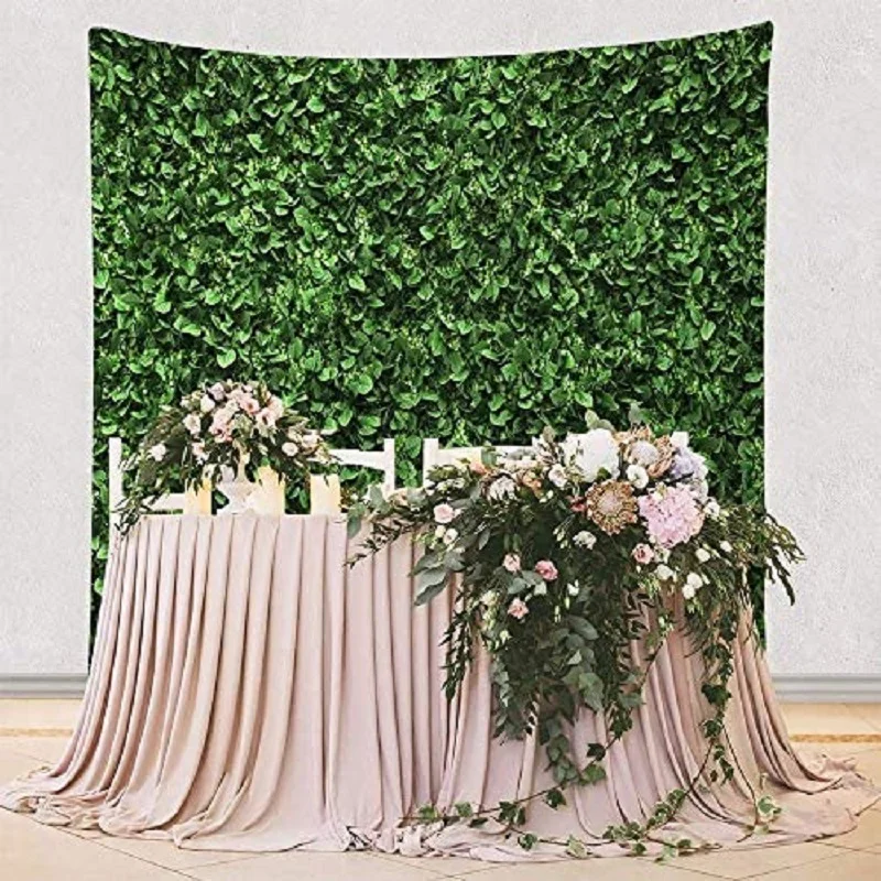 Зеленые листья в виде кирпичной стены фон для фотографии с изображением травы