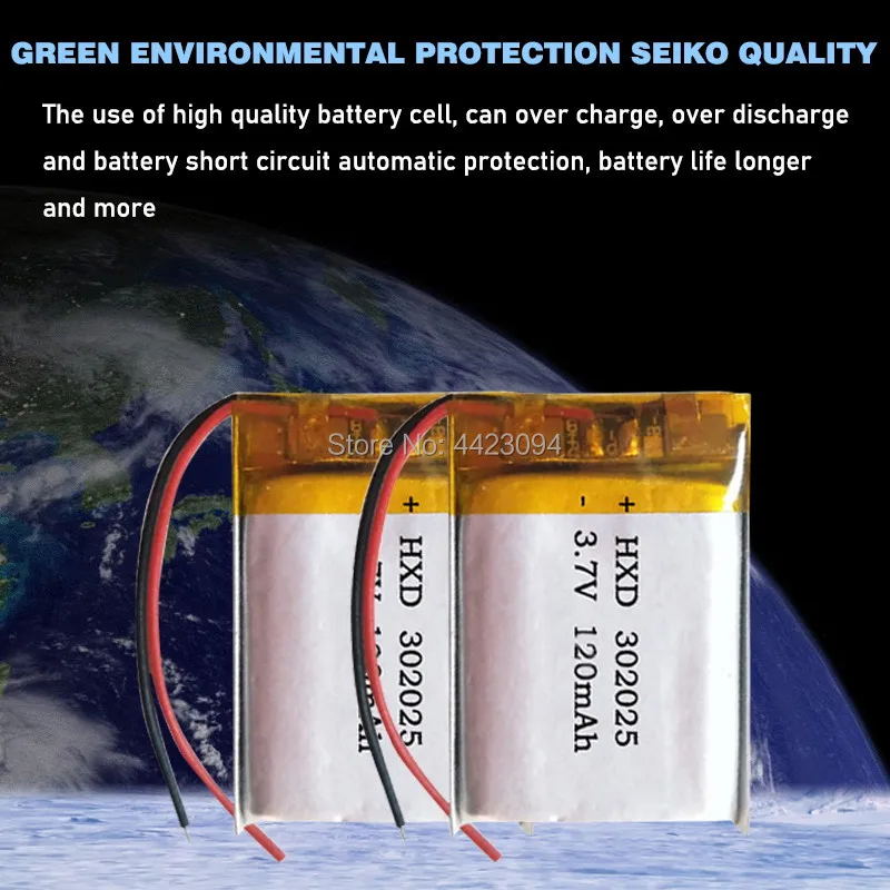 3 7 в 120 мАч 302025 литий-полимерные батареи с PCM для MP3 MP4 MP5 Bluetooth гарнитура умные часы