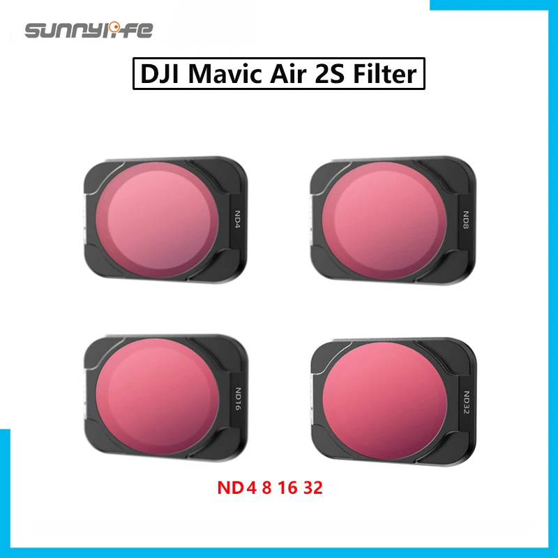 

Набор фильтров для объектива Sunnylife, профессиональные аксессуары для DJI Mavic Air 2 S ND 4 8 16 32 ND 4 8 16 32 ND 8, комплект Air2S