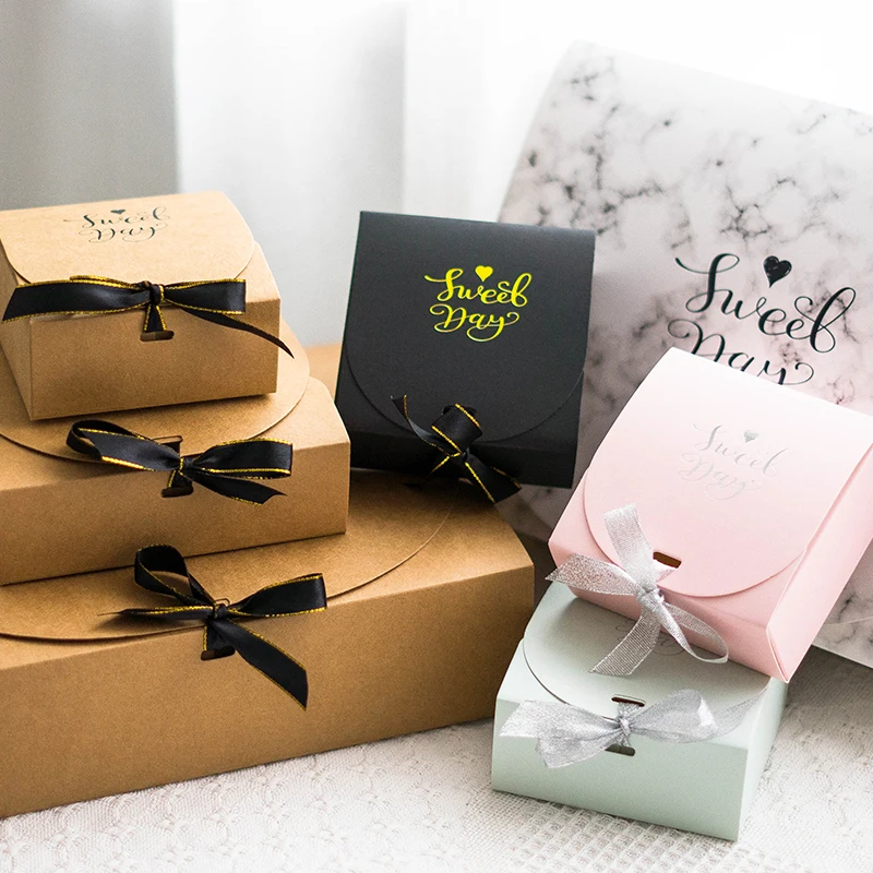 Marble style gift box creative kraft paper DIY bag cute party supplies packaging bags candy wholesale birthday | Дом и сад