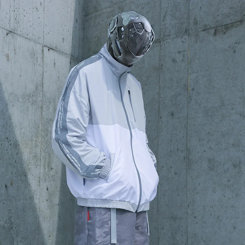 SILENSTORM Techwear мужская белая Светоотражающая куртка для бега спортивная форма