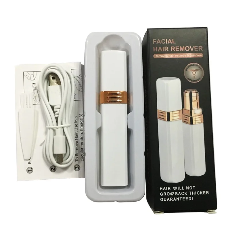 USB Перезаряжаемый электрический эпилятор в форме губной помады женский для лица