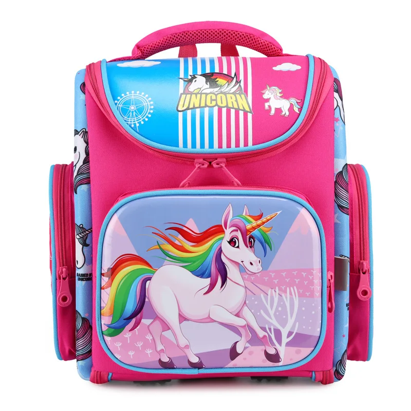 Школьный портфель для девочек и мальчиков, детский ортопедический Водонепроницаемый Школьный рюкзак с мультипликационным единорогом для ...