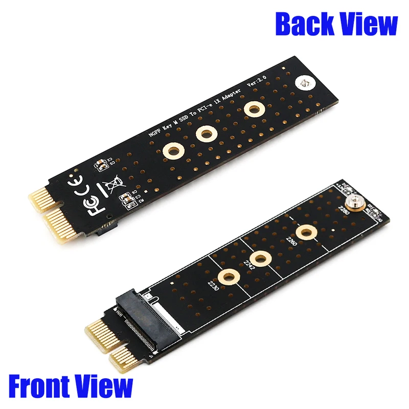 PCIE to M2 Adapter NVMe SSD M2 PCIE X1 Raiser PCI-E PCI Express M Key Connector Supports 2230 2242 2260 2280 M.2 SSD Full Speed