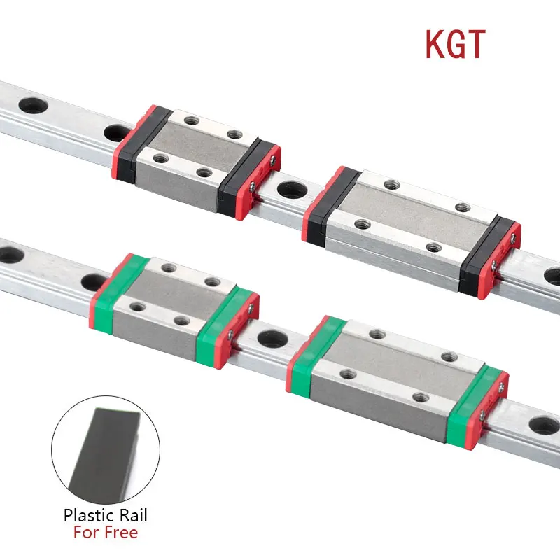 Миниатюрная линейная направляющая KGT MGN для 3D принтера, MGN9C, MGN9H, L = 100, 350, 400, 500, 600, 800, 900 мм, 1 шт., Каретка MGN