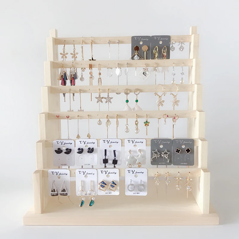 Деревянный органайзер для ювелирных изделий подставка сережек ожерелья