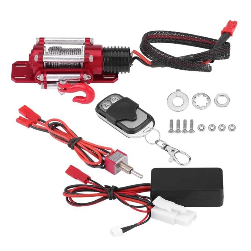 

RC Winch,1/10 RC Model Vehicle Crawler Car Metal Winch with Remote Controller for Traxxas/HSP/D90/SCX10 RC Crawler Car