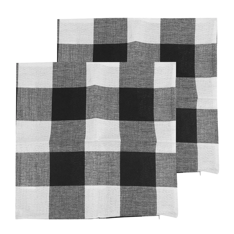

Black White Retro Checkers Plaids Cotton Linen Square Throw Pillow Cover Decorative Cushion Cover Pillowcase Cushion Case, Set o