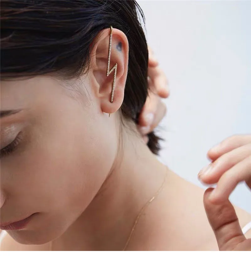 Новинка 2020 минимальные уникальные серьги-манжеты с геометрическим рисунком и