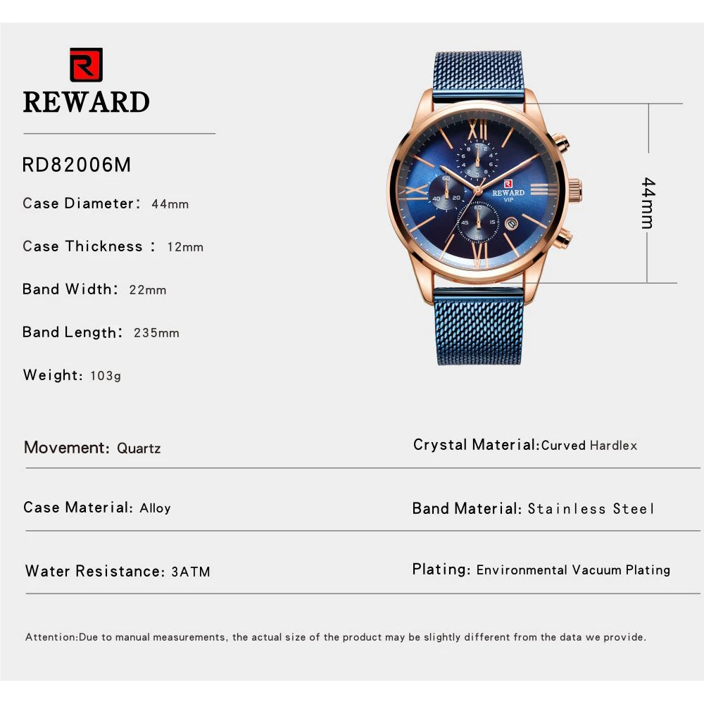 

REWARD Golden Quartz Men Watches Relogio Masculino Top Brand Luxury Sports Watches Men's Clock Date Waterproof Watch For Man