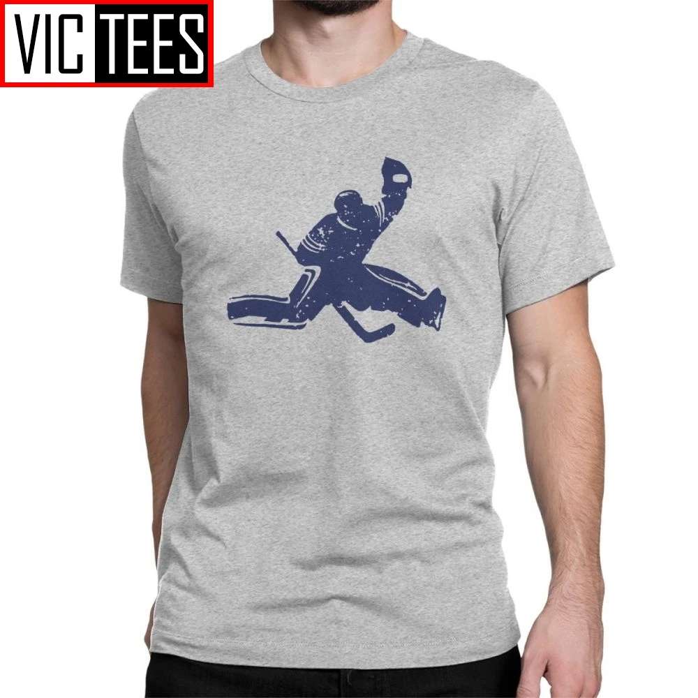 

Man Ice Hockey Goalie T-Shirt Sports Sticks Puck Winter T-Shirts Casual Short Sleeves Tops Cotton Tees Party T Shirt