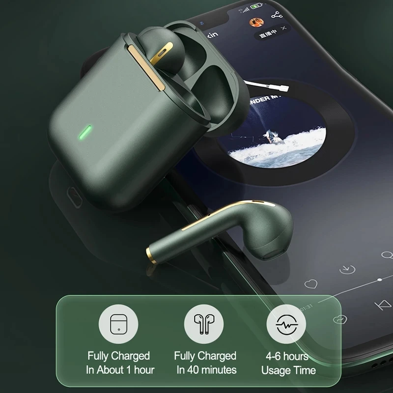 

TWS-наушники J18 с поддержкой Bluetooth и сенсорным управлением