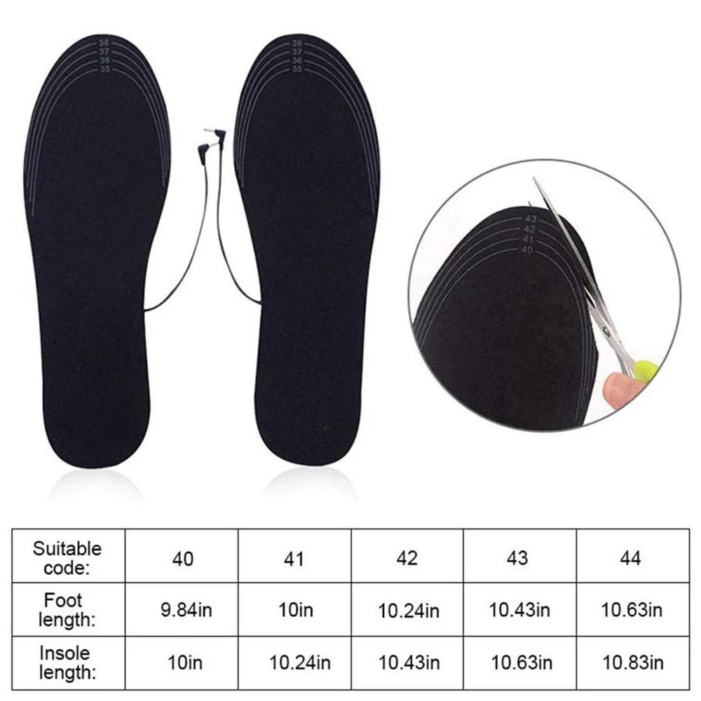 

1Pair Electric Heating Insoles Heated Foot Warmer USB Heated Shoes Inserts Shoes Heated Pads Foot Treasure Pads