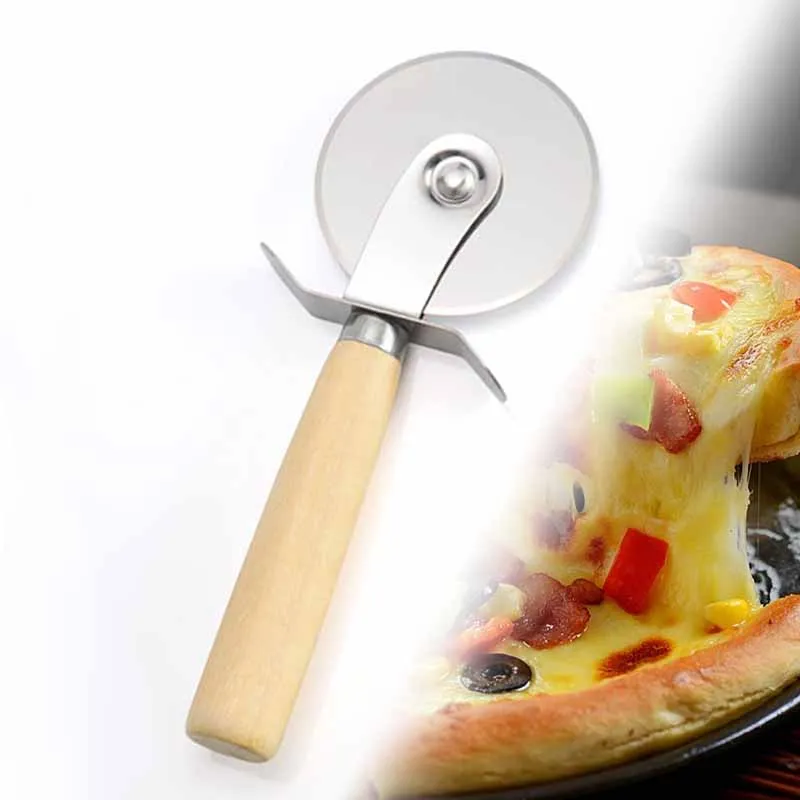 

tainless Steel Pizza Cutter Pizza Round Knife Cake Cookies Bread Knife Hob Pies Round Pastry Tools Kitchen Baking Accessories
