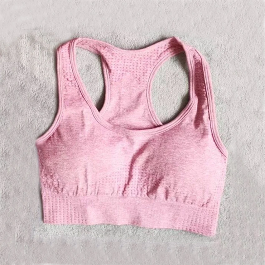 CB1062 pink bra Зимний комплект из 2 предметов для йоги, женский укороченный Топ с длинным рукавом, спортивные Леггинсы с высокой талией и животиком, одежда для спортзала, бесшовный спортивный костюм с эффектом омбре - Цвет: CB1062 pink bra