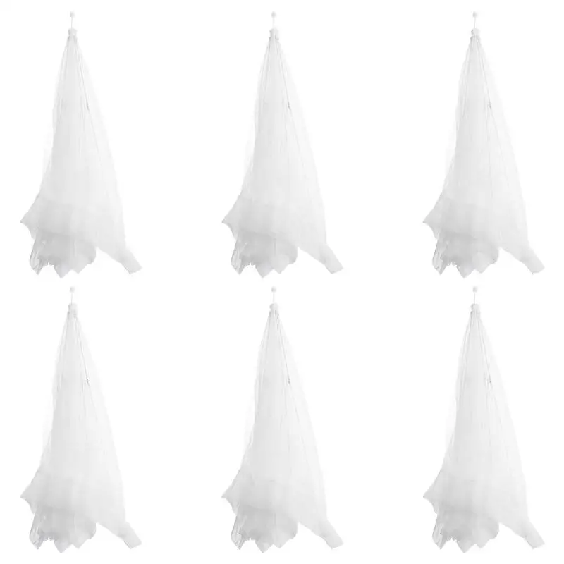 

6Pcs Food Covers Protective Trent Folding Food Trent Gauze Covers Kitchen Table Decoration Accessories (White)