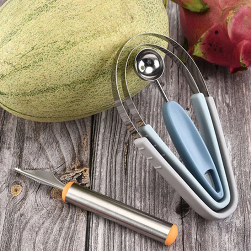 

Multifunctional Fruit Tools melon baller carving knife Stainless Steel Watermelon Slicer Windmill Cutter Kitchen Accessories