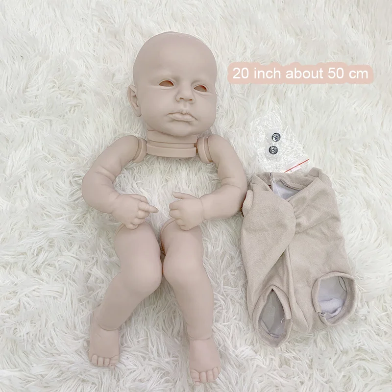 

20Inch Reborn Doll Kit Loulou Awake Baby Fresh Color Soft Touch Unpainted Parts DIY Blank Doll Kit Drop Shipping