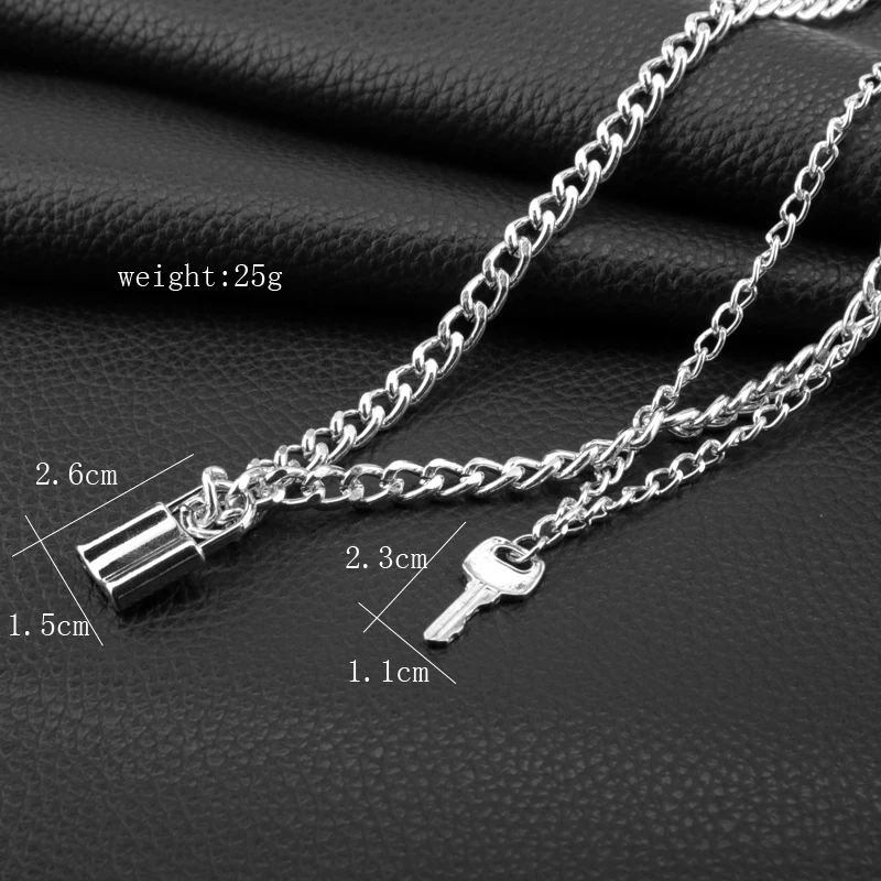 Цепочка в стиле панк с подвеской виде висячего замка