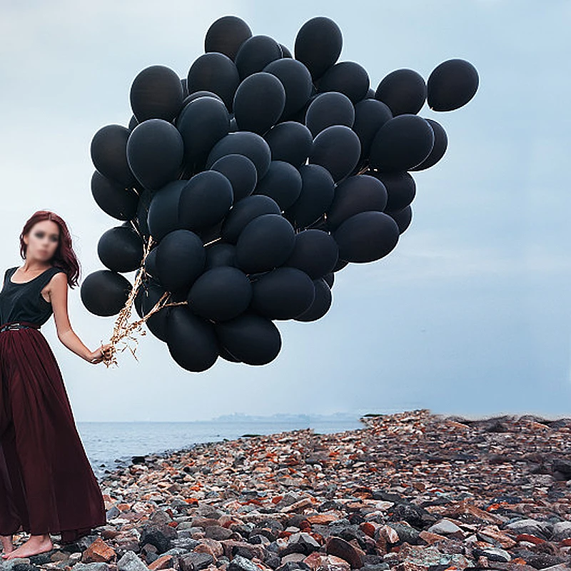 

5-36inch Matte Black Balloon Happy Birthday Party Decor Wedding Propose Decoration New Year Ceremony Ballon Baby Shower Globos