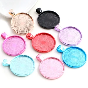 Новые цвета, высокое качество, 5 шт.лот, 25 мм, внутренний размер, 8 цветов, покрытие, кабошон, основа, подвеска, поднос для ожерелья