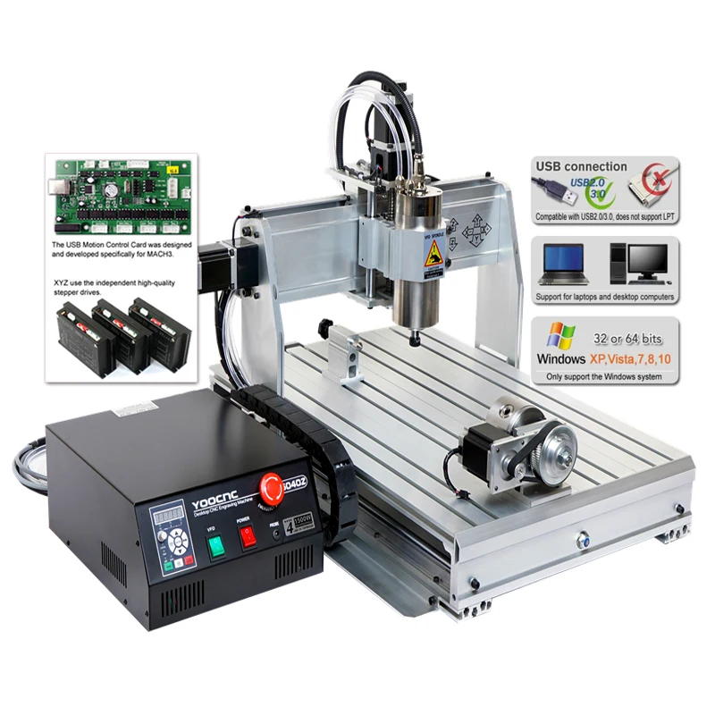 USB LPT CNC 6040 4 оси 2.2KW 1.5KW маршрутизатор деревообрабатывающий фрезерно