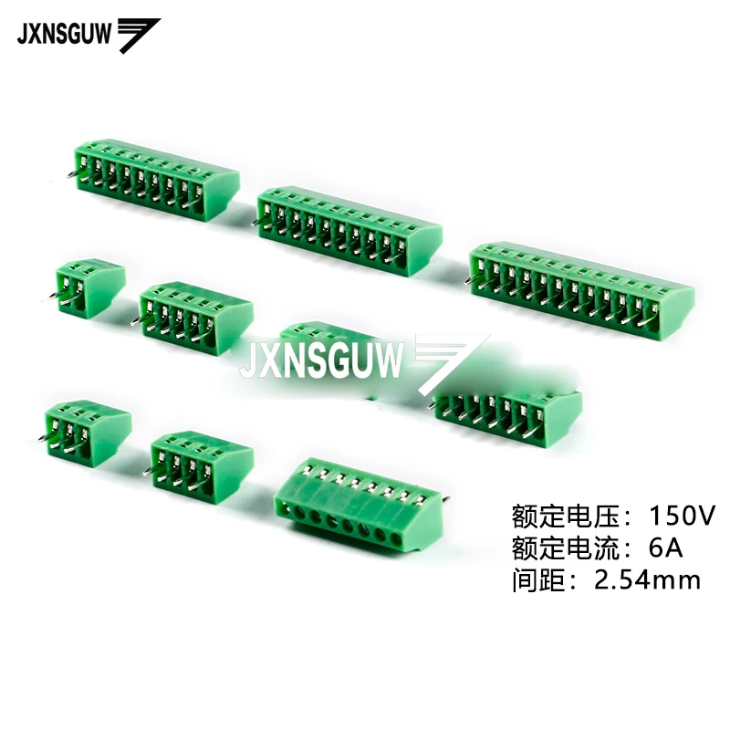 

KF128-2.54-2P/3P/4P/5P/6P/7P/8P/9P/10P/12P Straight Insert 2.54mm spacing Screw type PCB terminal