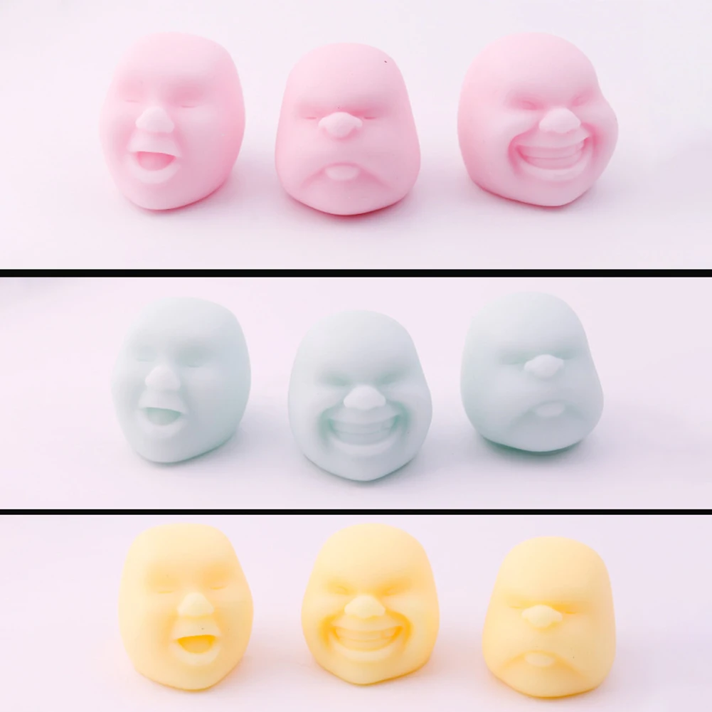 1Pcs Adults Kids Human Face Ball Slowly rising Squeeze Emotion Vent Toys Stress Reliever Men Women Relieve Pinch Toy Gift | Игрушки и