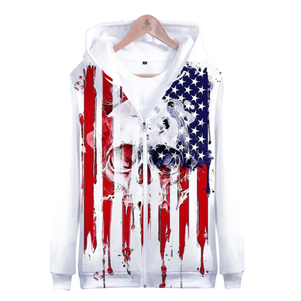 

Classic Harajuku Fourth of July Independence Day 3D Print Zipper Hoodies Boys/girls Youthful Sweatshirts Long Sleeve Jacket Coat