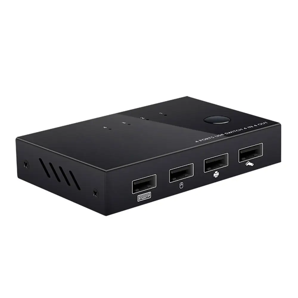 

4 Port USB 2.0 KVM Switch Box Plug and Play for Keyboard Mouse 2 PC Sharing Splitter Switcher Hard Disk Card Reader