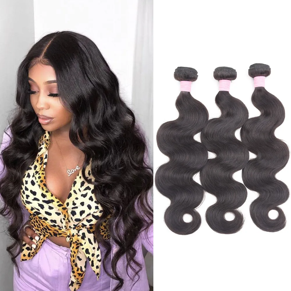 Body Wave Bundles Hair Extensions Human Hair 3/4 Bundles Peruvian Human Natural Hair Woman 30 Inch Bundles Remy Hair Extensions