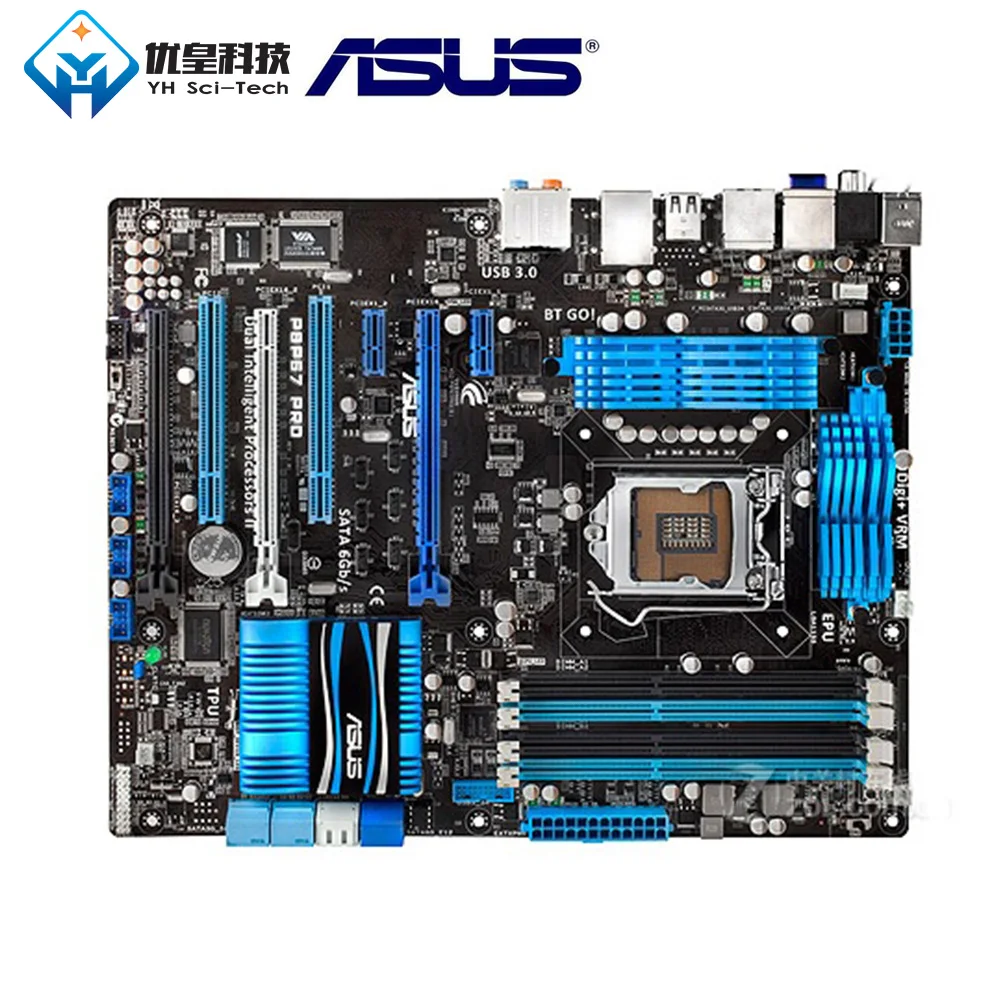 Asus P8P67 PRO Intel P67 Оригинальное б/у настольное гнездо для материнской платы LGA 1155 Core i7/Core i5/Core i3 DDR3 32G ATX