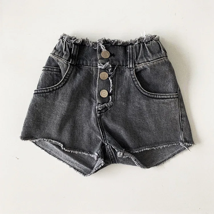 

Children's Summer New Shorts Fashion Casual Girls High Waist Raw Edge Denim Shorts For 2-6 Years