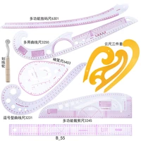 10pcs ruler tailor measuring kit clear sewing drawing ruler yardstick sleeve arm french curve set cutting ruler paddle wheel