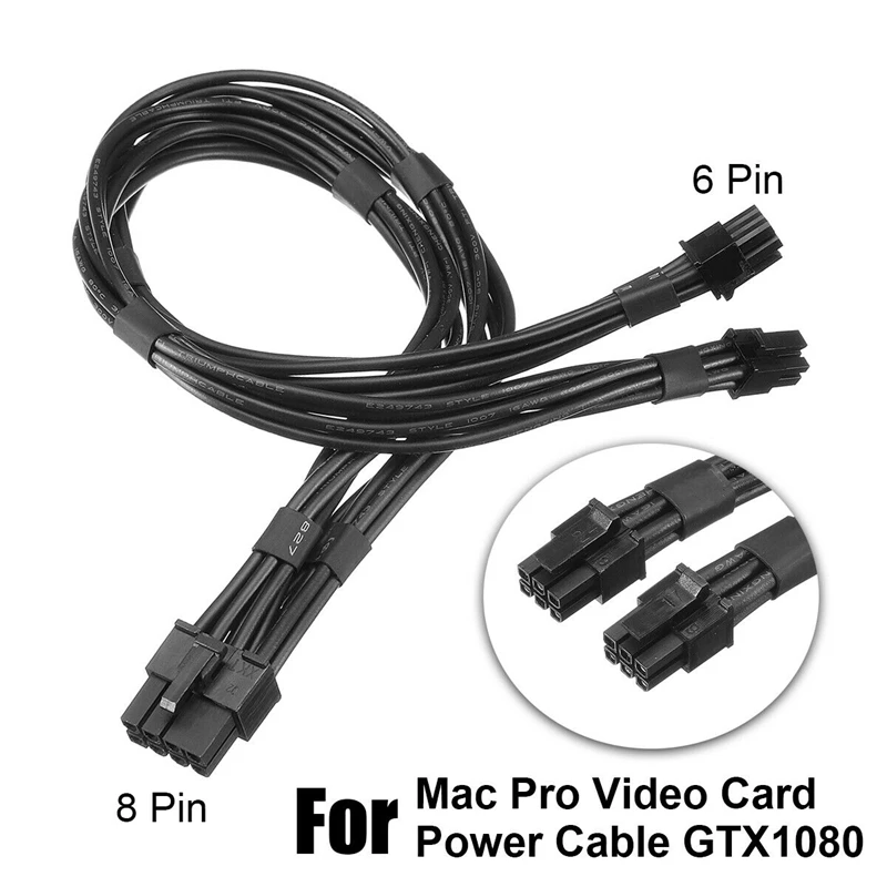 

Dual Mini PCI-E 6-Pin to 8-Pin PCI-E Power Cable Y Splitter for Mac Pro Video Card