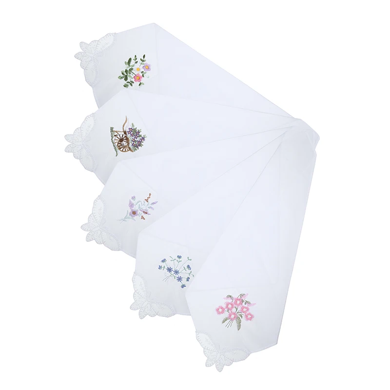 6 шт. детские кружевные бабочки с вышивкой|ladies handkerchiefs|handkerchiefs ladiesfloral handkerchiefs |