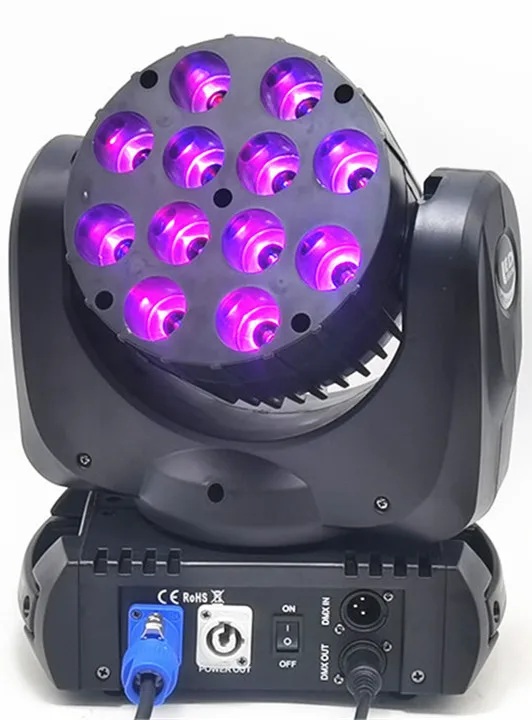 2 pz/Лот 12x12 W Con светильник чехол 150 LED Fascio движущийся головной свет dj оборудование