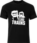 Забавная Летняя мужская модная футболка I LIKE поезда, удобная футболка, повседневные футболки с коротким рукавом, оптовая продажа футболок