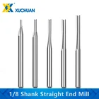 Твердосплавная Концевая фреза, 10 шт., хвостовик 3,175 мм, фреза с ЧПУ, фреза с 2 канавками, прямая фреза для дерева, МДФ, пластика, режущий инструмент с ЧПУ