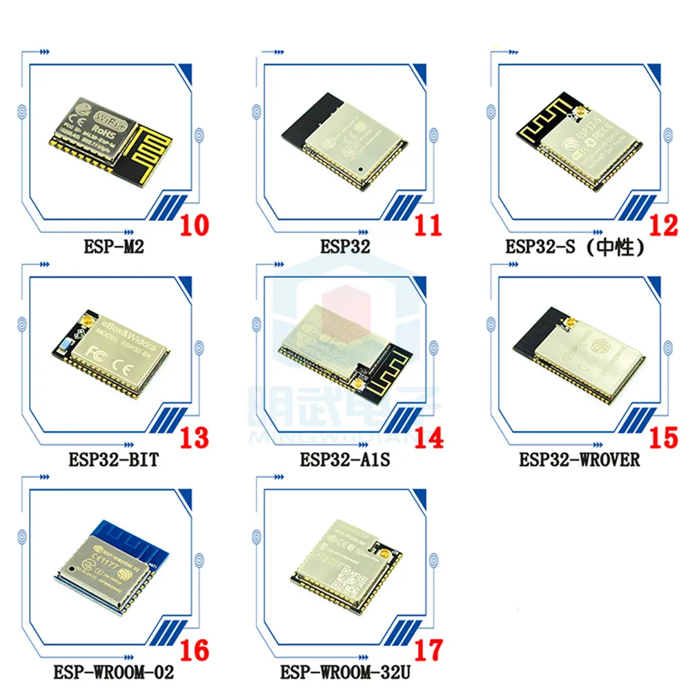 ESP8266 Serial WIFI Module ESP-12 12E 12F 12S 07 07S 01 01S M1 M2 ESP32-S wro02 A1S ESP12 | Электронные компоненты и