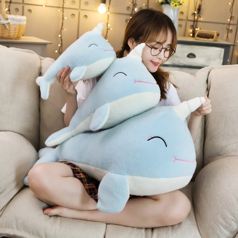 

Narwhal Whale Plush Toy Lovely Unicorn Whale Doll Soft Stuffed Fish Marine Animal Toys for Children Birthday Gift 26-60cm