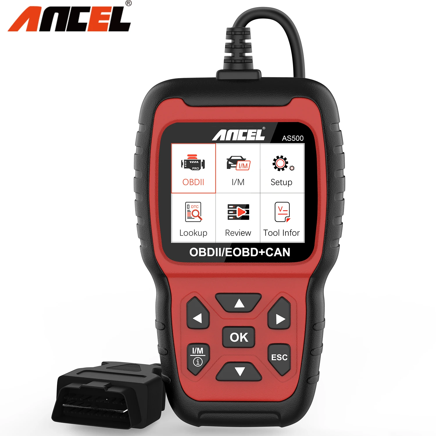 Диагностика автомобиля Ancel AS500 OBD2 считыватель кодов двигателя многоязычный