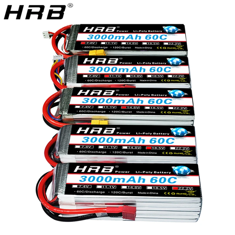 батарея hrb 2s 74 v lipo 3000mah 60c xt60 111 v 3s t deans 148 v 185 v 222 v беспи