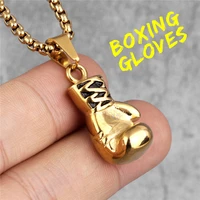 fashion jewellery neck lace boxer boxing glove pendant necklace sport fitness jewelry accessories beads chain necklace for men