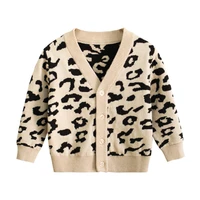 2020 new autumn boys girls sweater leopard pattern cotton children knitted cardigan sweater coat toddler jacket clothes