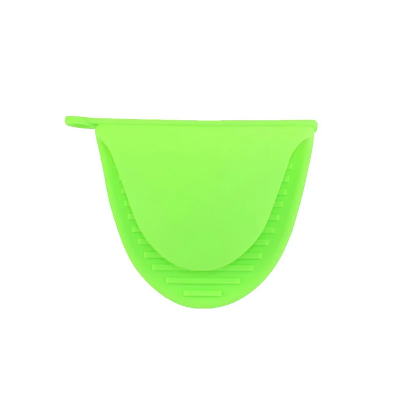 1pcs Kitchen Silicone Heat Resistant Clips Insulation Non Stick Anti-slip Pot Bowel Holder Clip Cooking Baking Oven - Цвет: Зеленый