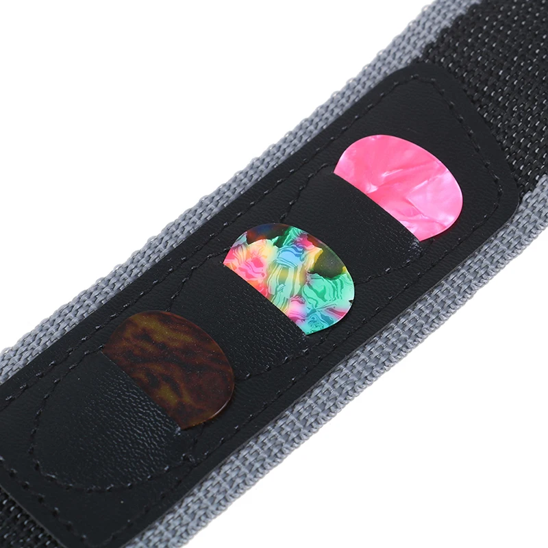 Электрогитарный ремешок черный с 3 пластинами гитарные палочки держатели из