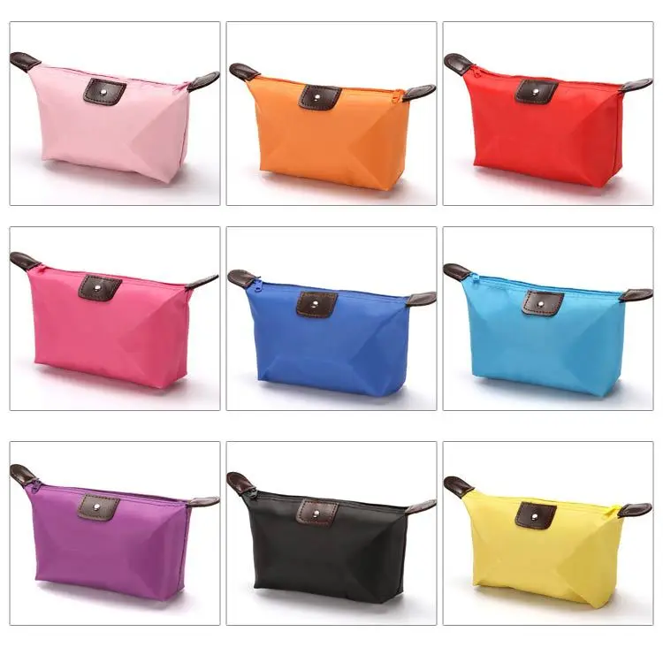 

Fashionable Oxford Cloth Cosmetic Bag Candy Color Folding Dumpling Bag Waterproof Storage Toilet Bag Cute Nylon Mobile Phone Bag