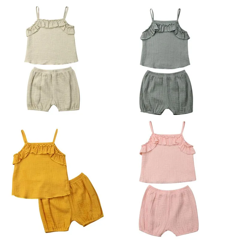 Комплекты одежды для маленьких девочек Летний Новый Стиль жилет на бретельках